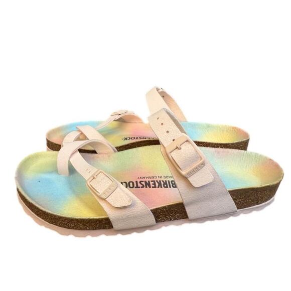 Birkenstock Mayari Vegan Ombre Slide Sandal Pink EUC Women size 40 US 9 - Picture 2 of 6